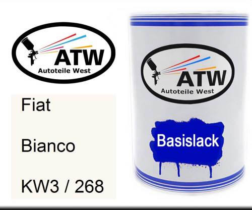 Fiat, Bianco, KW3 / 268: 500ml Lackdose, von ATW Autoteile West.